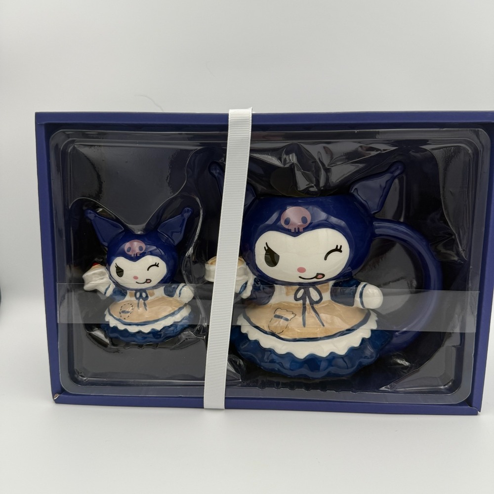 Hello Kitty Kuromi Sanrio Pie Mug & Figurine Set Hand Painted New